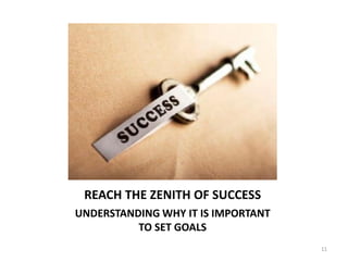 REACH THE ZENITH OF SUCCESS
UNDERSTANDING WHY IT IS IMPORTANT
TO SET GOALS
11
 