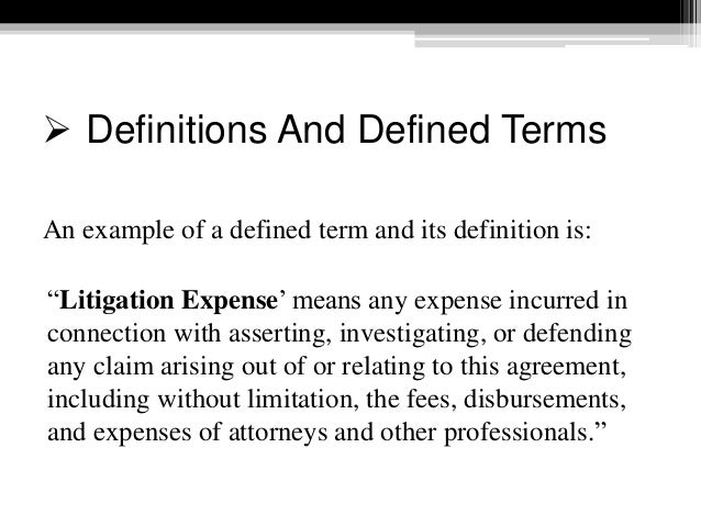 drafting contract defined term