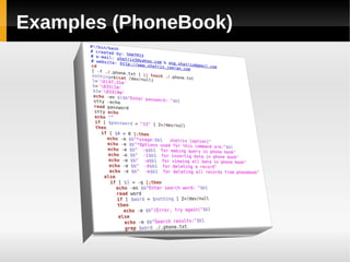 Examples (PhoneBook)
 
