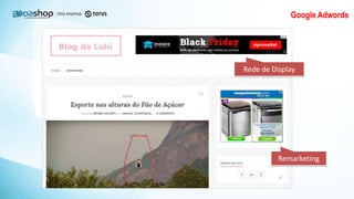 Google Adwords
Remarketing
Rede de Display
 