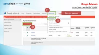 Google Adwords
https://youtu.be/nDPFyOVyIPE
Siga os passos
01
02
03
 