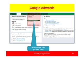 Google Adwords




 Herramientas para
   palabras clave

    Search Engine Optimization   27
 