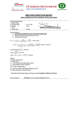 Wire Rope Test Report report | PDF
