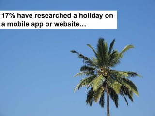 17% have researched a holiday on
a mobile app or website…
 