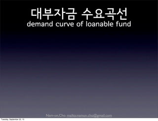 Nam-un,Cho. mailto:namun.cho@gmail.com
대부자금 수요곡선
demand curve of loanable fund
Tuesday, September 22, 15
 
