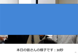 81
本⽇の皆さんの様⼦です︓30秒
 