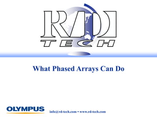 info@rd-tech.com • www.rd-tech.com
What Phased Arrays Can Do
 
