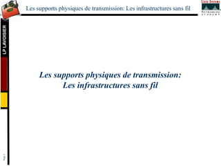 LP
LAVOISIER
Les supports physiques de transmission: Les infrastructures sans fil
Page
1
Les supports physiques de transmission:
Les infrastructures sans fil
 