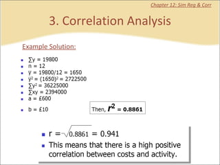 3. Correlation Analysis Chapter 12: Sim Reg & Corr Example Solution: 
