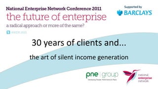30 years of clients and... the art of silent income generation 