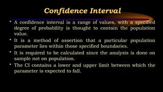 inferential statistics Part - 1 i.e Parametric tests | PPTX