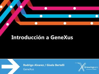 Introducción a GeneXus



    Rodrigo Alvarez / Gisela Bertelli
    GeneXus
 
