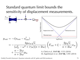 Ondrej Cernotík (Hannover): Quantum networks with SC qubits and OM transducersˇˇ
Standard quantum limit bounds the
sensiti...