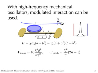 Ondrej Cernotík (Hannover): Quantum networks with SC qubits and OM transducersˇˇ
With high-frequency mechanical
oscillator...