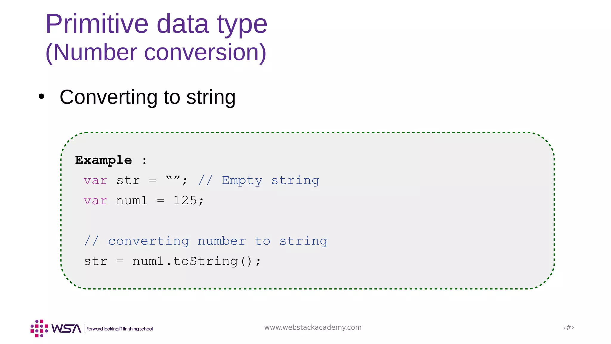 JavaScript - Chapter 4 - Types and Statements | PPT