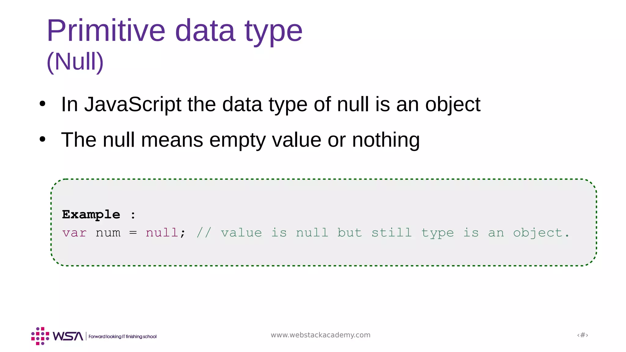 JavaScript - Chapter 4 - Types and Statements | PPT