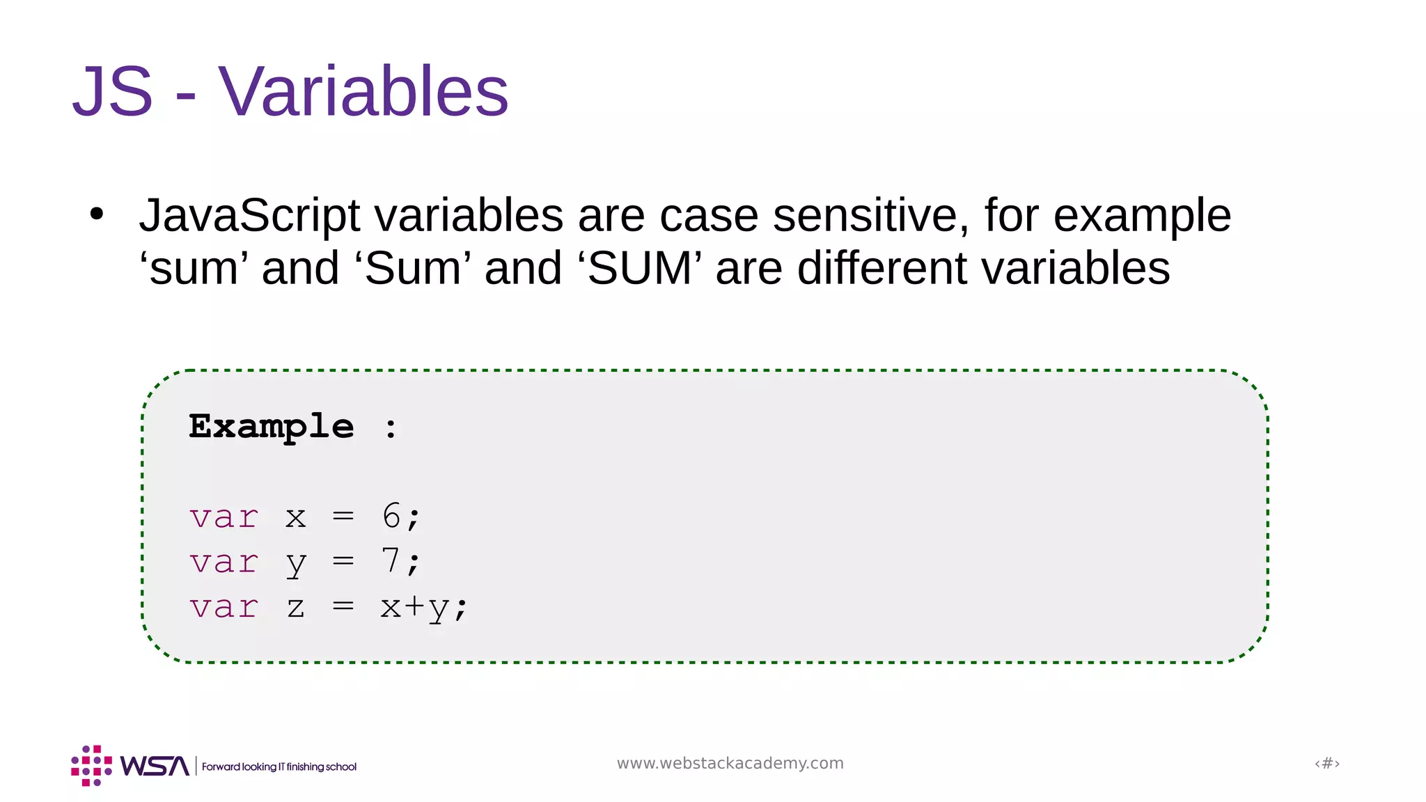 JavaScript - Chapter 4 - Types and Statements | PPT