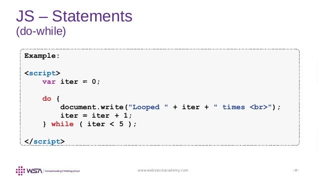 JavaScript - Chapter 4 - Types and Statements