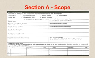 Section A - Scope
 