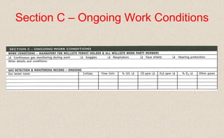 Section C – Ongoing Work Conditions
 