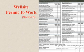 Wellsite
Permit To Work
(Section B)
 