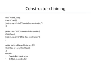 Types of Constructor , Super , and oop principles. | PPTX