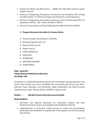 Garraf Operations DOCUMENT CONTROLLER CV | DOCX