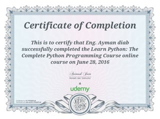 Learn Python The Complete Python Programming Course