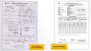 EIR : Equipment
Interchange Receipt
Terminal Receipt
 