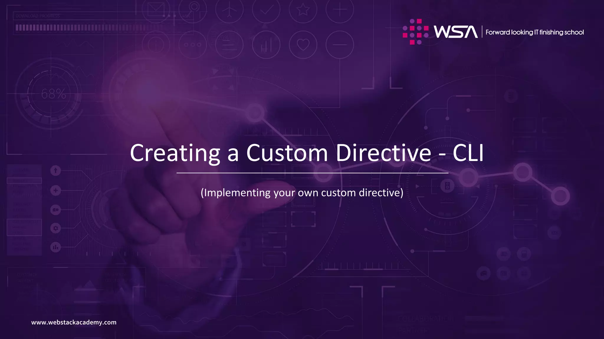 www.webstackacademy.comwww.webstackacademy.com
Creating a Custom Directive - CLI
(Implementing your own custom directive)
 