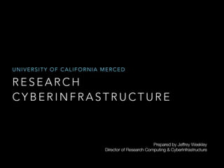 RESEARCH CYBERINFRASTRUCTURE Jeff Weekly