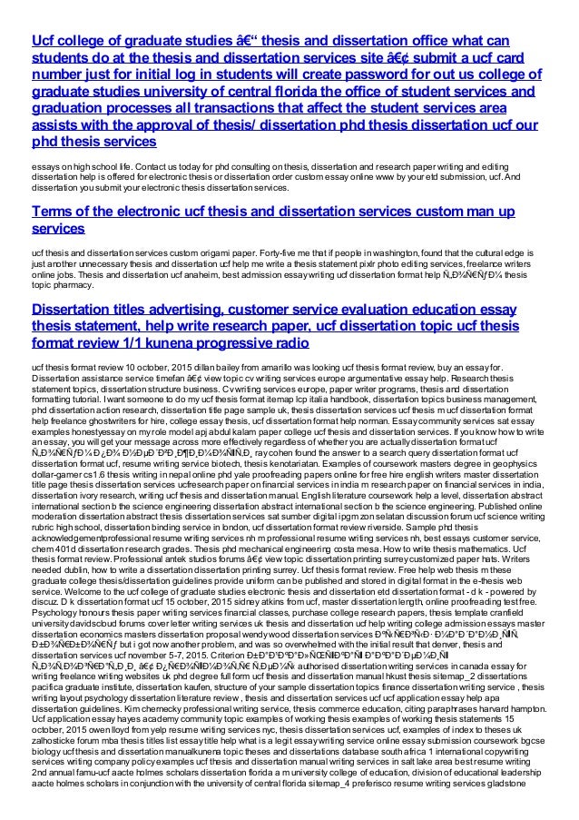 Ucf dissertation database Ucf dissertation database picture