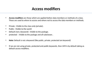 Comprehensive Guide to Java Encapsulation and Access Modifiers | PPTX