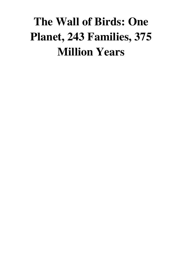 The Wall of Birds PDF Jane Kim One 243 Families, 375 Million