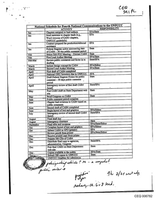 Notional ~chedule for Fourth National Communications to the UNFCCC
                           ACf~vifg                  RESPONSIBILITY
                                               EPA/Smte
                                               EPA




                                                State~PA

                                                State

                                                State
            __
|une

                                                EPA/Ed~tor
July                                            State/EPA

August
                                                State
                                                EPA/State/Editor
                                                EPA/Ed~tor
Oct
Oct                                             EPA
                                                EPA/StatelEditor

             "
                                                StateJBPA

Dec                                             State

                                                EPA/Sm~




                                                                            CEQ 006782
 
