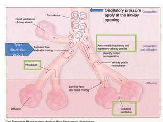 Oscillatory pressure
apply at the airway
opening
Tyler
dispersion
occurs
 