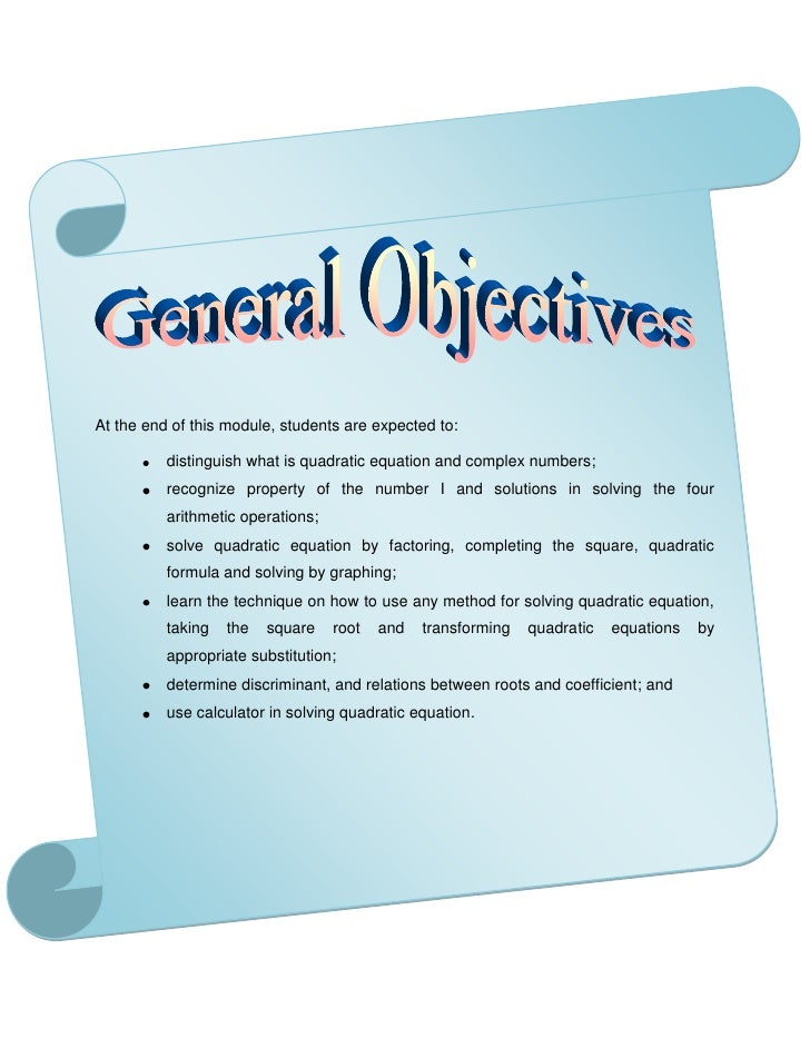 general objectives