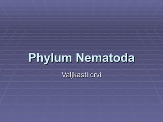 Phylum Nematoda Valjkasti crvi 