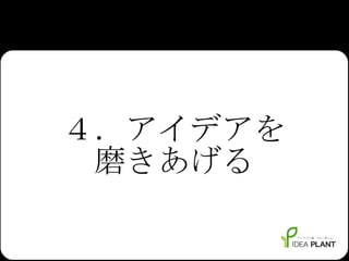４．アイデアを 磨きあげる 