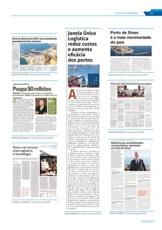 EDIÇÃO Nº74
REVISTA DE IMPRENSA 19
VIDA ECONÓMICA , 23 de março de 2018
CORREIO DA MANHÃ, 15 de fevereiro de 2018
DIÁRIO DA REGIÃO, 5 de março de 2018
VIDA ECONÓMICA, 23 de março de 2018
LINHAS DE ELVAS, 15 de fevereiro de 2018DIÁRIO DA REGIÃO, 5 de fevereiro de 2018
O JORNAL ECNÓMICO, 3 de março de 2018
 