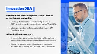 Innovation DNA
SAP solutions help enterprises create a culture
of continuous innovation:
• Leverage fundamental tech build...
