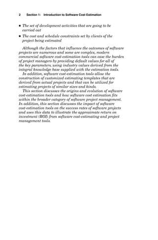 Introduction to Software Cost Estimation | PDF