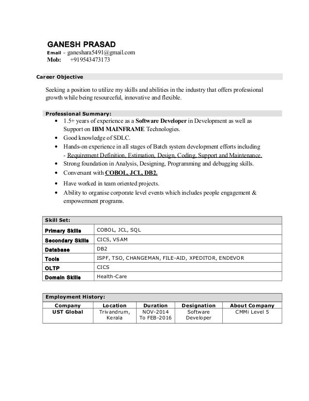 Ganesh EXPERIENCE RESUME