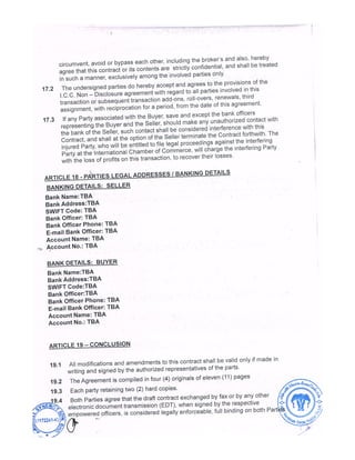 SUGAR CONTRACT WITH THAILAND