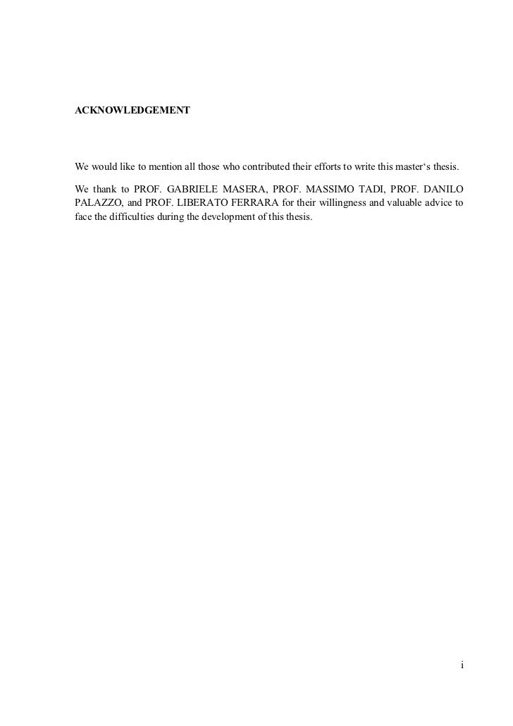 Master thesis thanks