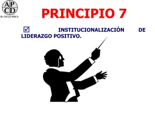 PRINCIPIO 7
          INSTITUCIONALIZACIÓN   DE
LIDERAZGO POSITIVO.
 