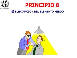 PRINCIPIO 8
 ELIMINACIÓN DEL ELEMENTO MIEDO
 