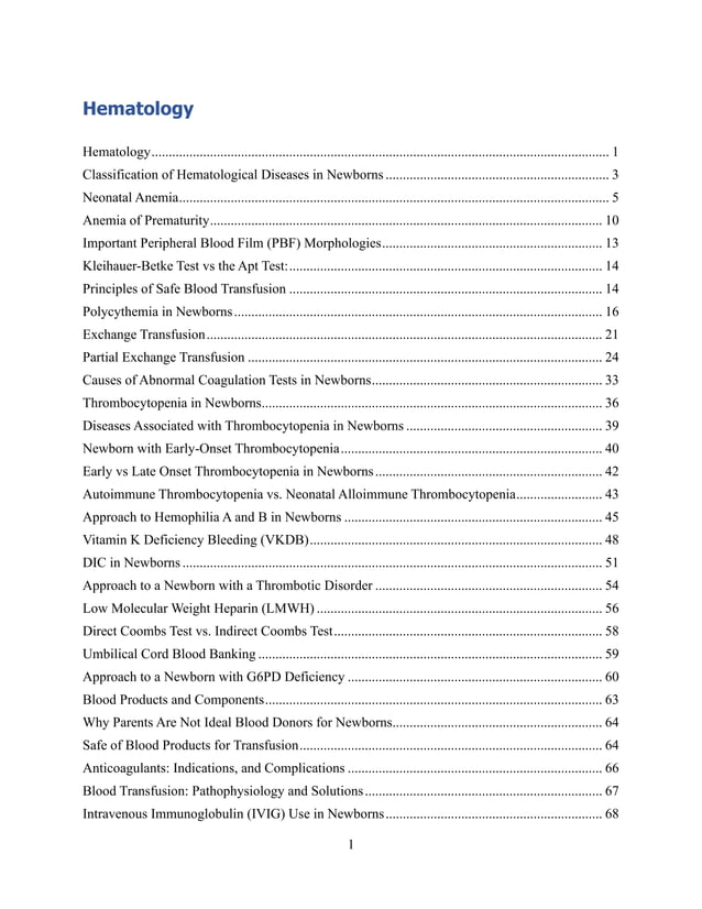 Neonatology at a Glance
