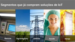 Segmentos que já compram soluções de IoT!
Bancos! Agronegócio! Utilities! Varejo!Saúde!
 