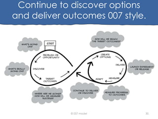 Continue to discover options
and deliver outcomes 007 style.

© 007 model

30

 